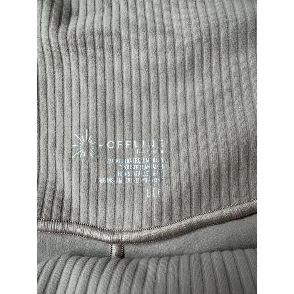 Offline by Aerie Women's Beige High-Rise Trouser Leggings, Size Large Long - Picture 4 of 8